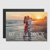 Elegant Wedding FOTO Save the Date Magnetic Kaart (Voorkant / Achterkant)