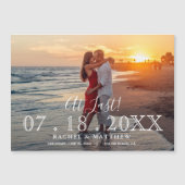 Elegant Wedding FOTO Save the Date Magnetic Kaart (Voorkant)