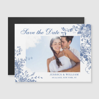 Elegant Wedding FOTO Save the Date Magnetic Kaart