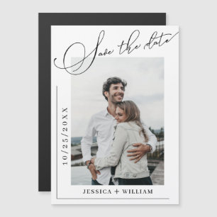 Elegant Wedding FOTO Save the Date Magnetic Kaart