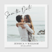 Elegant Wedding FOTO Save the Date Magnetic Kaart (Voorkant)