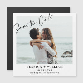 Elegant Wedding FOTO Save the Date Magnetic Kaart
