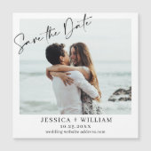 Elegant Wedding FOTO Save the Date Magnetic Kaart (Voorkant)
