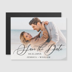Elegant Wedding FOTO Save the Date Magnetic Kaart