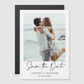 Elegant Wedding FOTO Save the Date Magnetic Kaart (Voorkant / Achterkant)