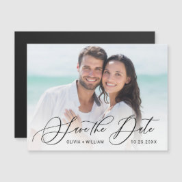 Elegant Wedding FOTO Save the Date Magnetic Kaart