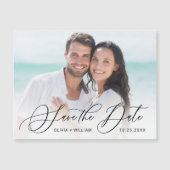 Elegant Wedding FOTO Save the Date Magnetic Kaart (Voorkant)