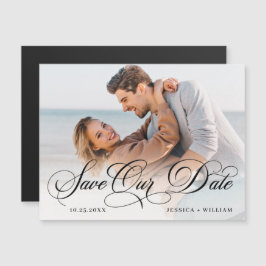 Elegant Wedding FOTO Save the Date Magnetic Kaart
