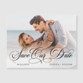 Elegant Wedding FOTO Save the Date Magnetic Kaart (Voorkant)
