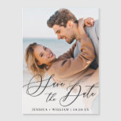 Elegant Wedding FOTO Save the Date Magnetic Kaart (Voorkant)
