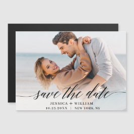 Elegant Wedding FOTO Save the Date Magnetic Kaart