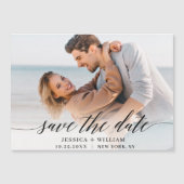 Elegant Wedding FOTO Save the Date Magnetic Kaart (Voorkant)
