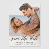 Elegant Wedding FOTO Save the Date Magnetic Kaart (Voorkant)