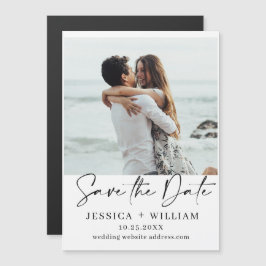 Elegant Wedding FOTO Save the Date Magnetic Kaart