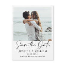 Elegant Wedding FOTO Save the Date Magnetic Kaart