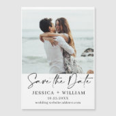 Elegant Wedding FOTO Save the Date Magnetic Kaart (Voorkant)