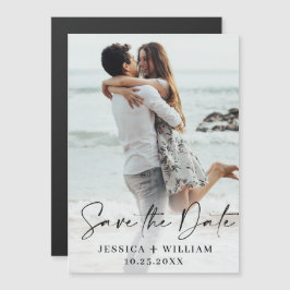 Elegant Wedding FOTO Save the Date Magnetic Kaart
