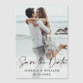Elegant Wedding FOTO Save the Date Magnetic Kaart (Voorkant)