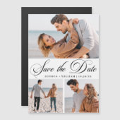 Elegant Wedding FOTO Save the Date Magnetic Kaart (Voorkant / Achterkant)