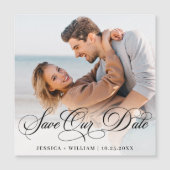 Elegant Wedding FOTO Save the Date Magnetic Kaart (Voorkant)