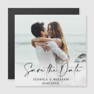 Elegant Wedding FOTO Save the Date Magnetic Kaart