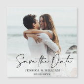 Elegant Wedding FOTO Save the Date Magnetic Kaart (Voorkant)