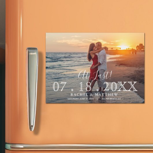 Elegant Wedding FOTO Save the Date Magnetic Kaart