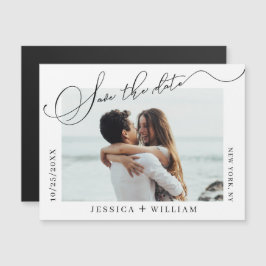 Elegant Wedding FOTO Save the Date Magnetic Kaart