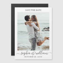 Elegant Wedding FOTO Save the Date Magnetic Kaart