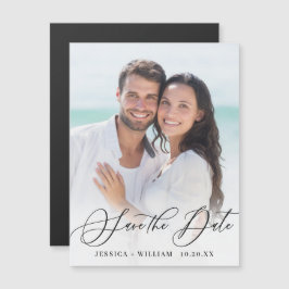 Elegant Wedding FOTO Save the Date Magnetic Kaart