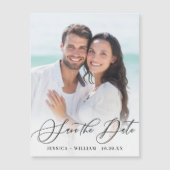 Elegant Wedding FOTO Save the Date Magnetic Kaart (Voorkant)