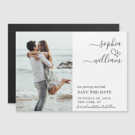 Elegant Wedding FOTO Save the Date Magnetic Kaart