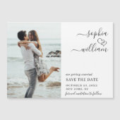 Elegant Wedding FOTO Save the Date Magnetic Kaart (Voorkant)