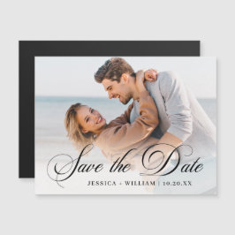 Elegant Wedding FOTO Save the Date Magnetic Kaart