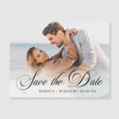 Elegant Wedding FOTO Save the Date Magnetic Kaart (Voorkant)