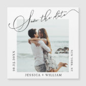 Elegant Wedding FOTO Save the Date Magnetic Kaart (Voorkant)