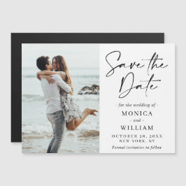 Elegant Wedding FOTO Save the Date Magnetic Kaart