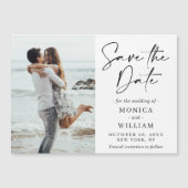 Elegant Wedding FOTO Save the Date Magnetic Kaart (Voorkant)