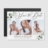 Elegant Wedding FOTO Save the Date Magnetic Kaart (Voorkant / Achterkant)