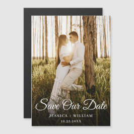 Elegant Wedding FOTO Save the Date Magnetic Kaart