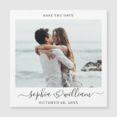 Elegant Wedding FOTO Save the Date Magnetic Kaart (Voorkant)