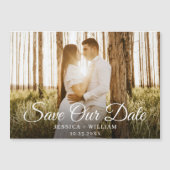 Elegant Wedding FOTO Save the Date Magnetic Kaart (Voorkant)