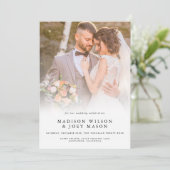 Elegant Wedding Foto zwart script Kaart (Staand voorkant)
