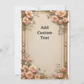 Elegant Wedding Frame With Soft Pink Flowers Kaart (Achterkant)