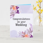 Elegant Wedding Gefeliciteerd Kaart (Gele Bloem)