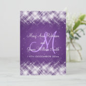 Elegant Wedding Glamoureuze Sparks Paars Kaart (Staand voorkant)