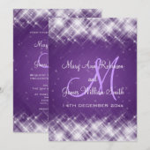 Elegant Wedding Glamoureuze Sparks Paars Kaart (Voorkant / Achterkant)