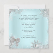 Elegant Wedding Glitter Blauwgroen Silver White Bo Kaart (Achterkant)