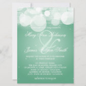 Elegant Wedding Glow & Sparkle Mint Kaart (Voorkant)