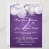 Elegant Wedding Glow & Sparkle Paars Kaart (Voorkant)